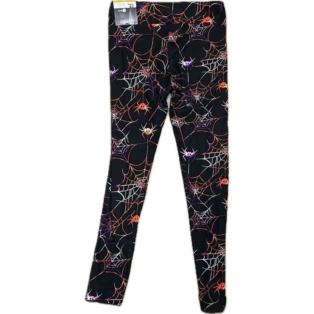 NOBO No Boundaries Juniors Halloween Spiderweb Leggings Size M 7-9